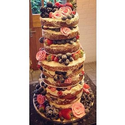 Tall Naked Wedding Cake - Cake by Beth Evans