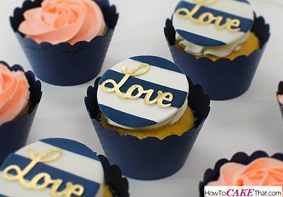 Navy and Gold Wedding Cupcakes - Cake by Otchcakes
