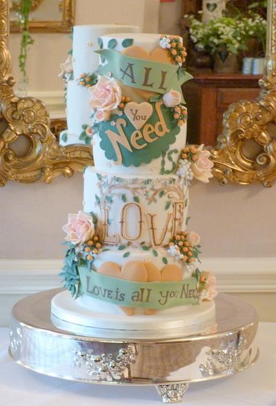 Autumnal 'all you need is love' wedding cake. - Cake by Sugar-pie