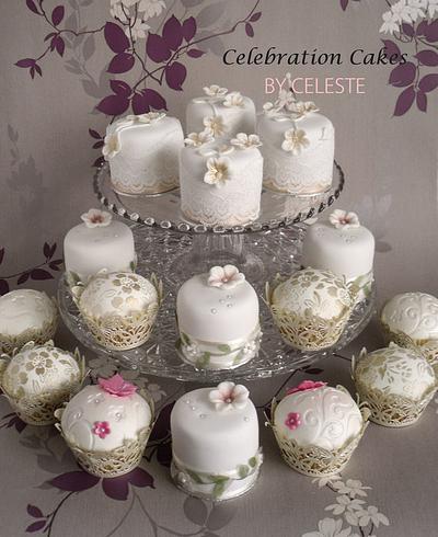 Vintage wedding mini cakes and cupcakes - Cake by Celebration Cakes by Celeste