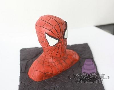 Solid Modeling Chocolate Spiderman Bust - Cake by Sonia Huebert