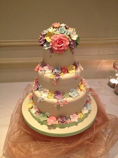 Vintage themed wedding cake  - Cake by Andrias cakes scarborough