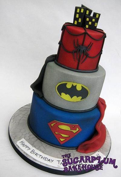 3 Tier DC Comics Superhero Cake - Cake by Sam Harrison