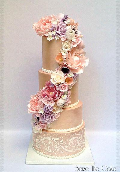 Wedding cake in satin luster  - Cake by Seize The Cake