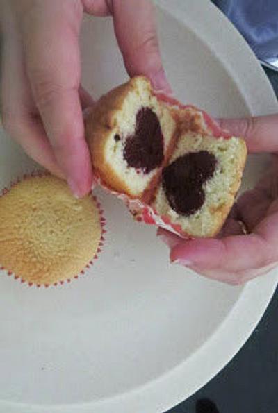 Hidden Hearts (Heart-in-a-cupcake) - Pink! Simple and Sweet - Cake by LiLian Chong
