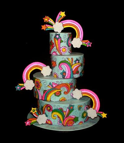 Painted Rainbow Cake - Cake by pieceofcaketx