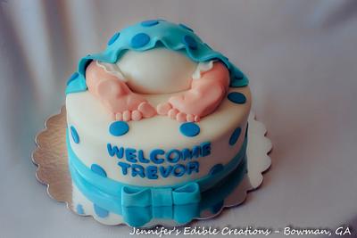 Baby Bottom Baby Shower Cake - Cake by Jennifer's Edible Creations