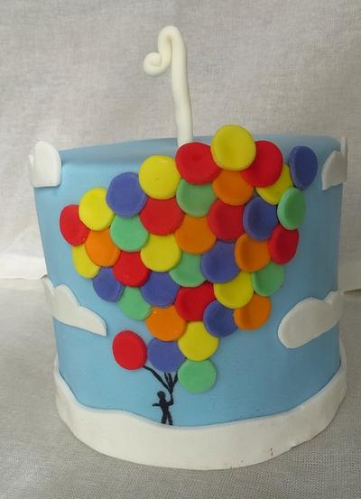 1st Birthday Rainbow Balloons - Cake by momma24