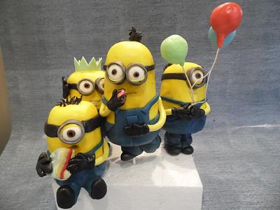 Where's the party at ... minion cake toppers - Cake by Essentially Cakes