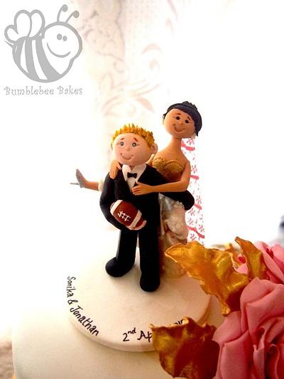 Happy Bride & Groom Topper - Cake by Bumblebee Bakes Goa
