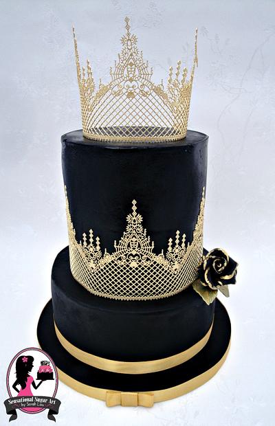 Black and Gold Wedding Cake - Cake by Sensational Sugar Art by Sarah Lou