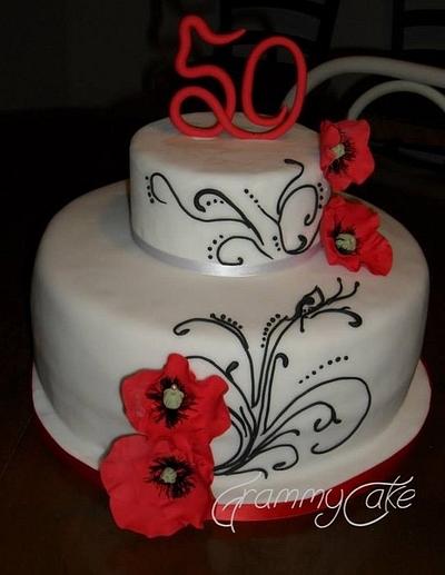 Poppies in the wind - Cake by GrammyCake
