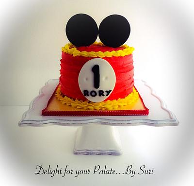 Mickey Mouse Smash Cake  - Cake by Delight for your Palate by Suri
