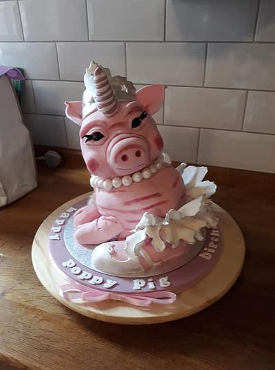 Unicorn Pig Birthday Cake - Cake by Redhatcakes
