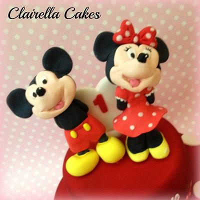 Mickey & Minnie Mouse 1st Birthday Cake - Cake by Clairella Cakes 
