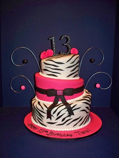 Topsy Turvy Hot Pink & Zebra - Cake by Kimberly Cerimele