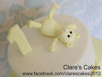 Cute 1st birthday cake - Cake by Clare's Cakes - Leicester