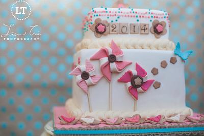 Pretty Pinwheels - Cake by Lori Goodwin (Goodwin Girls Cakery)