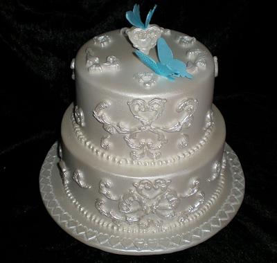 Small 2 tier Wedding Cake - Cake by Sugarart Cakes