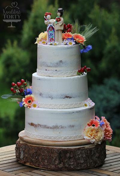 traditional slovak bride and groom wedding cake  - Cake by Lucya 