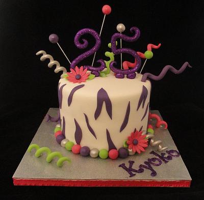 Funky Purple Zebra - Cake by Katie Cortes