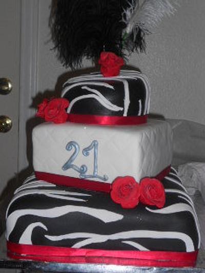 Diva Zebra Cake  - Cake by Maria Cazarez Cakes and Sugar Art