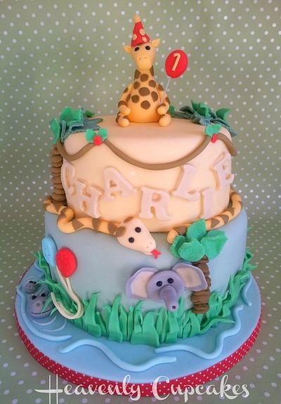 Jungle themed 1st Birthday - Cake by Debbie Vaughan