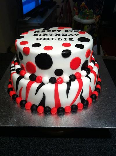 Red and black zebra stripe cake - Cake by Mark