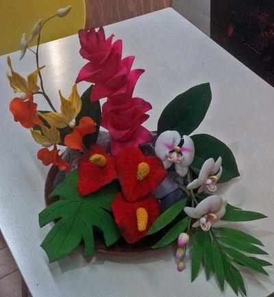 Tropical arrangement - Cake by Sugared Inspirations by Debbie