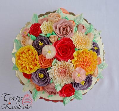 ButterCrem Flower Cake - Cake by Torty Katulienka