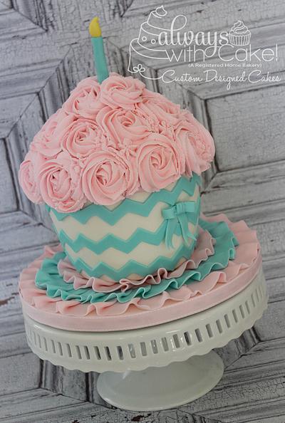Chevron & Rosette Smash Cupcake - Cake by AlwaysWithCake