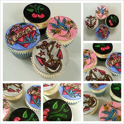my first paintd cupcakes had fun xxx - Cake by kaykes
