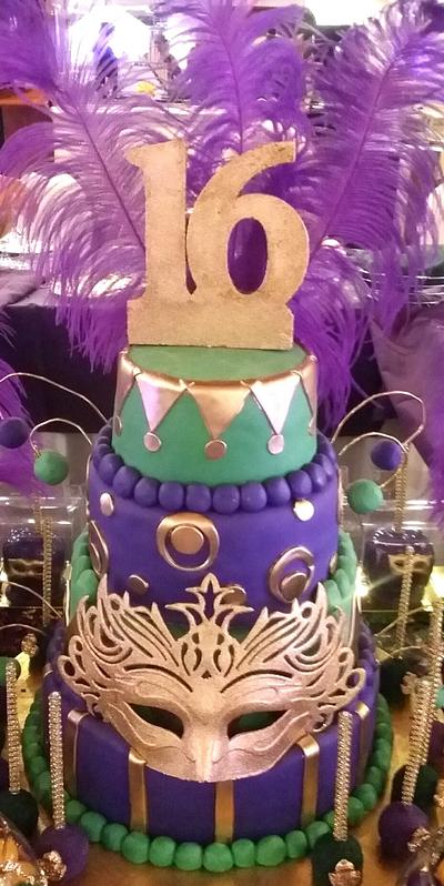 Mardi Gras Cake - Cake by Baked By Yessie