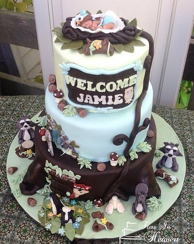 Woodland animal baby shower cake - Cake by Edible Sugar Art