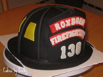 Fireman Helmet Cake - Cake by Becky Pendergraft