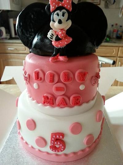 Minnie Mouse 2 tear cake - Cake by Deborah Wagstaff