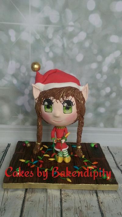 Chibi Christmas Elf  - Cake by Bakendipity