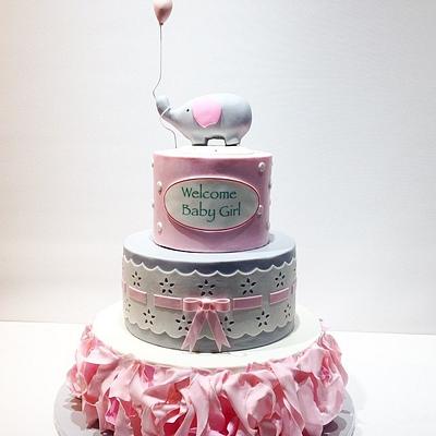 Baby Elephant Shower Cake - Cake by Maria @ RooneyGirl BakeShop