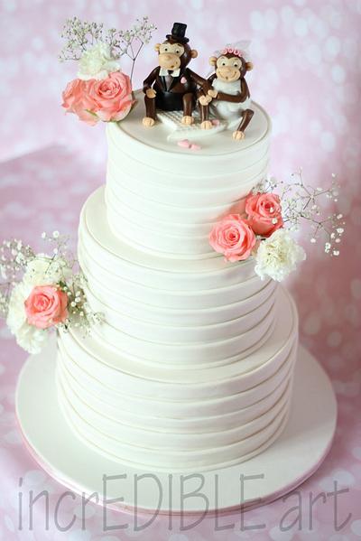 "Unseen Love"-Down a monkey trail! Wedding Cake  - Cake by Rumana Jaseel