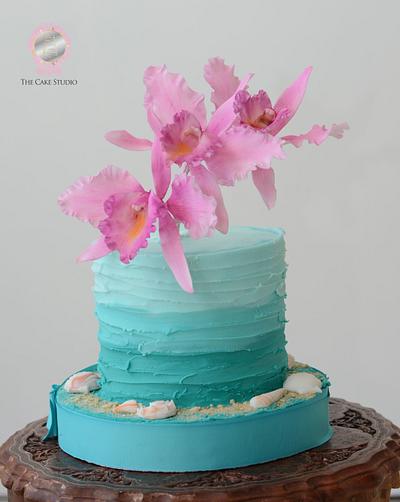 Rustic Ombre Butercream In Teal - Cake by Sugarpixy