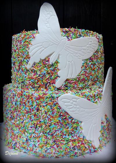 wedding cake_butterflies - Cake by Dtorte