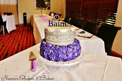 Butter Cream with Silver lace - Cake by Naomi's Shaken & Baken