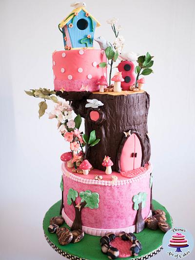 Birdhouse Enchanted Forest Cake  - Cake by Veenas Art of Cakes 