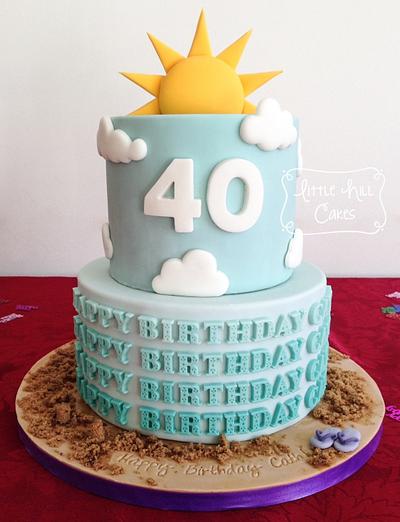 Sun, Sea, Sand & Sky Cake - Cake by Little Hill Cakes