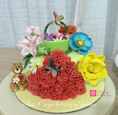 Ruffle love theme cake - Cake by D Sugar Artistry - cake art with Shabana
