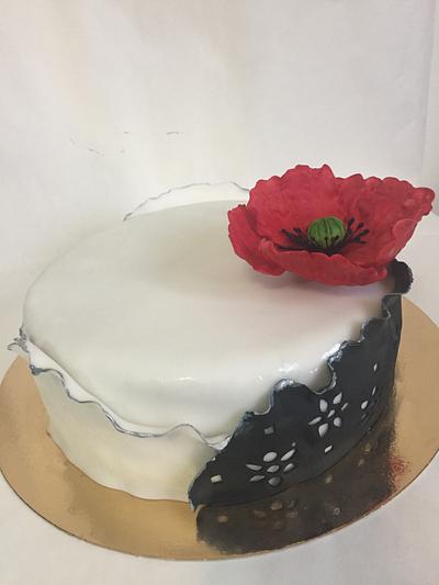 Red Poppy cake - Cake by Childhoodoven