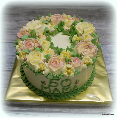 Buttercream roses cake - Cake by marja