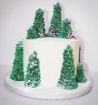 Winter forrest christmas cake. - Cake by Lamya's Layers