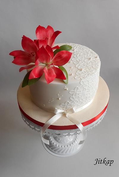Amaryllis cake - Cake by Jitkap