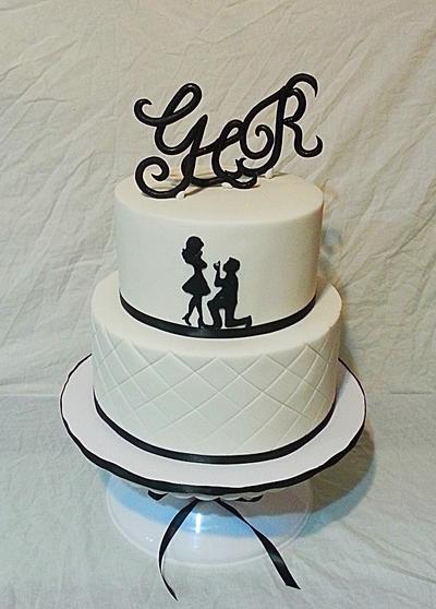 Simple engagement cake - Cake by The Custom Piece of Cake